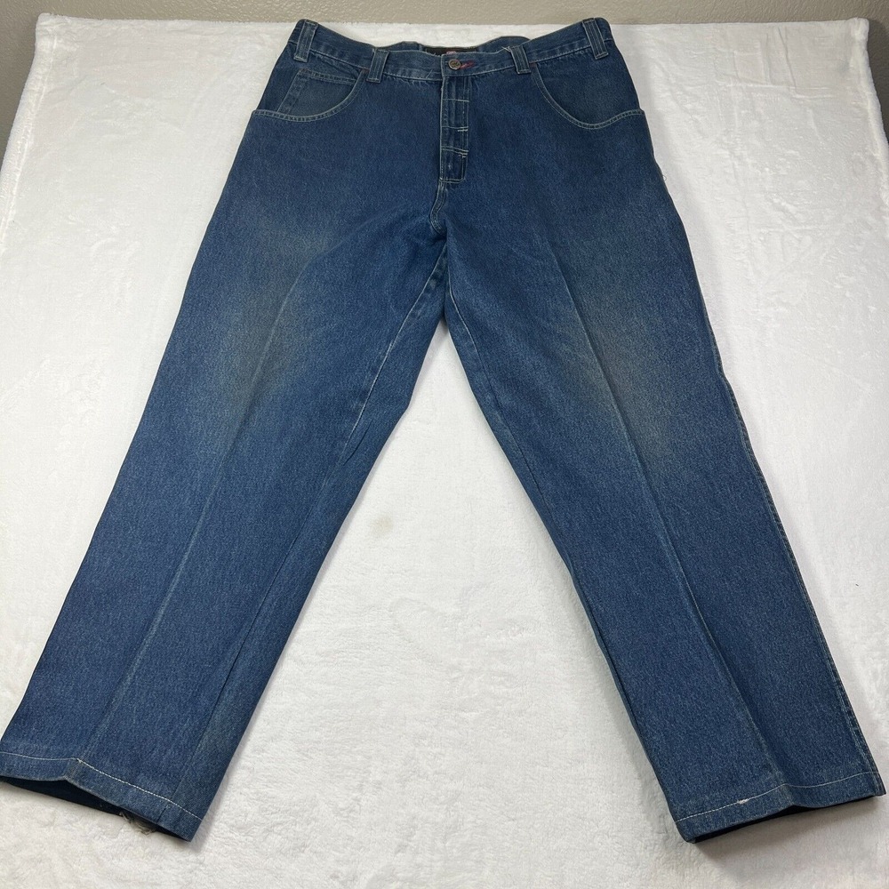 VTG ECKO Unlimited Pants Mens 40x30 Blue Denim Jeans Carpenter Baggy 90s Y2K